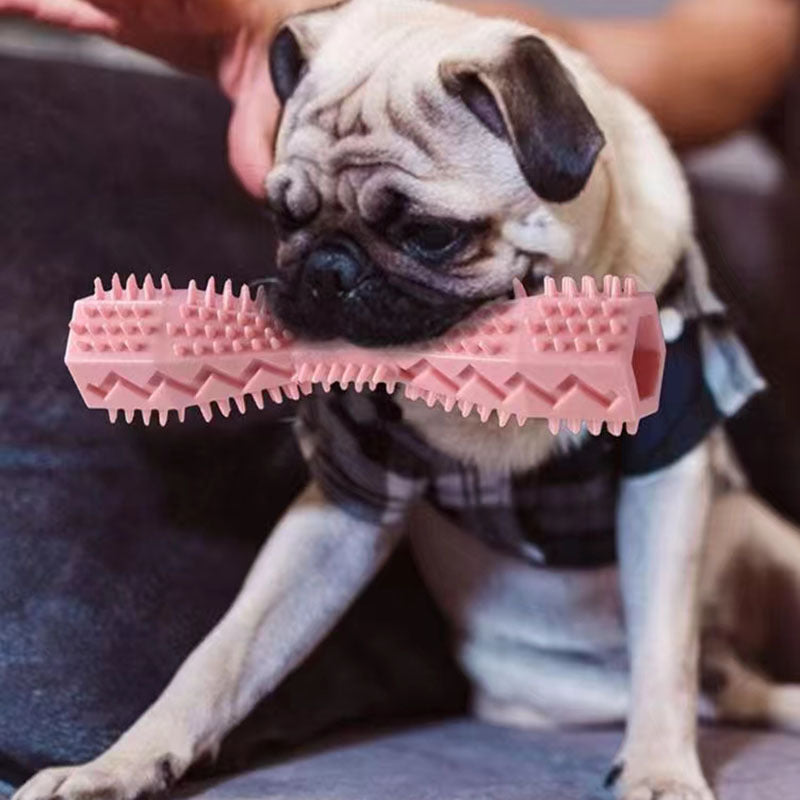 Dog Toothbrush Toy: Soft Rubber Molar Stick For Interactive Cleaning & Chewing!