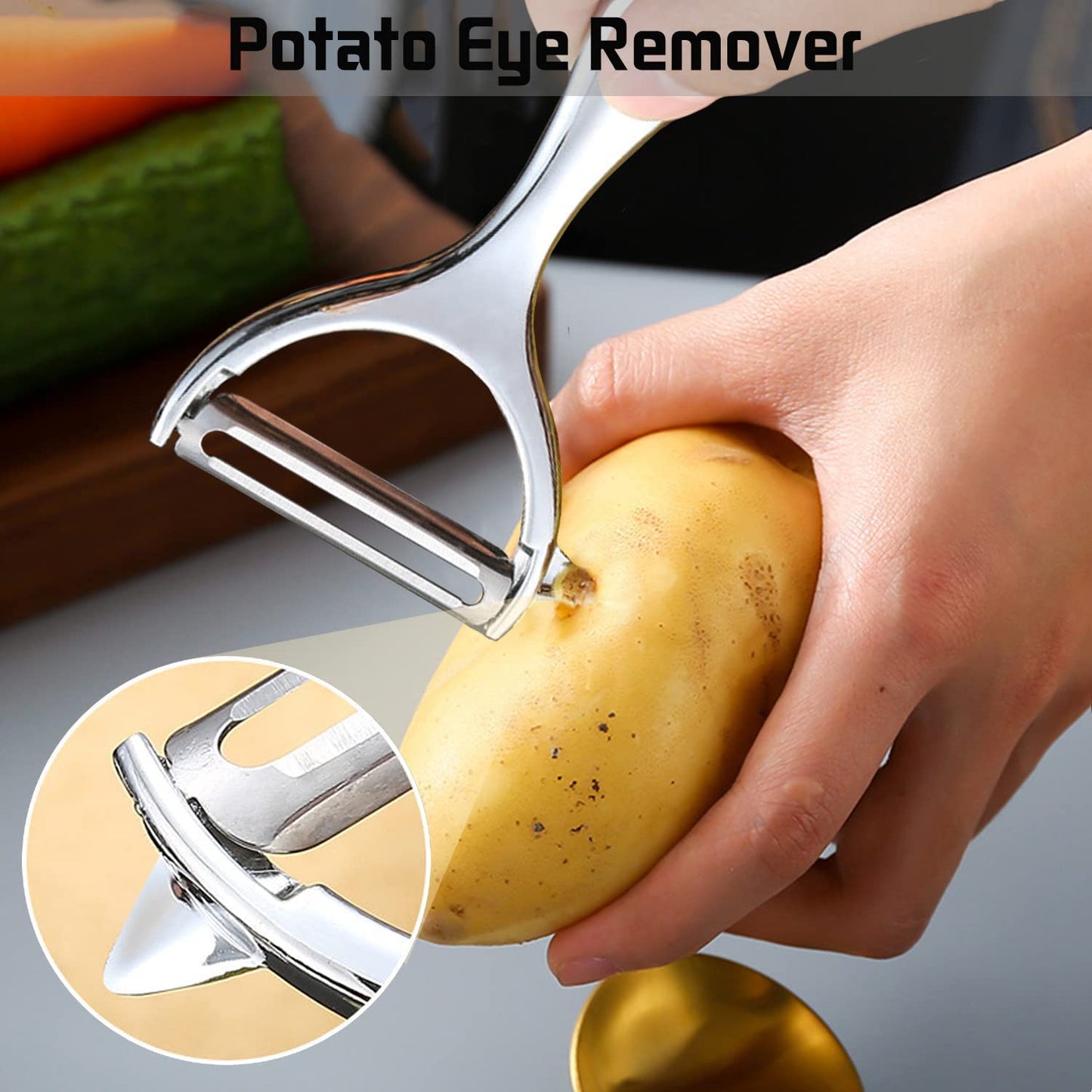 1pc Stainless Steel Vegetable and Fruit Peeler with Non-Slip Handle and Sharp Blade - Multi-Functional Kitchen Tool for Effortless Peeling