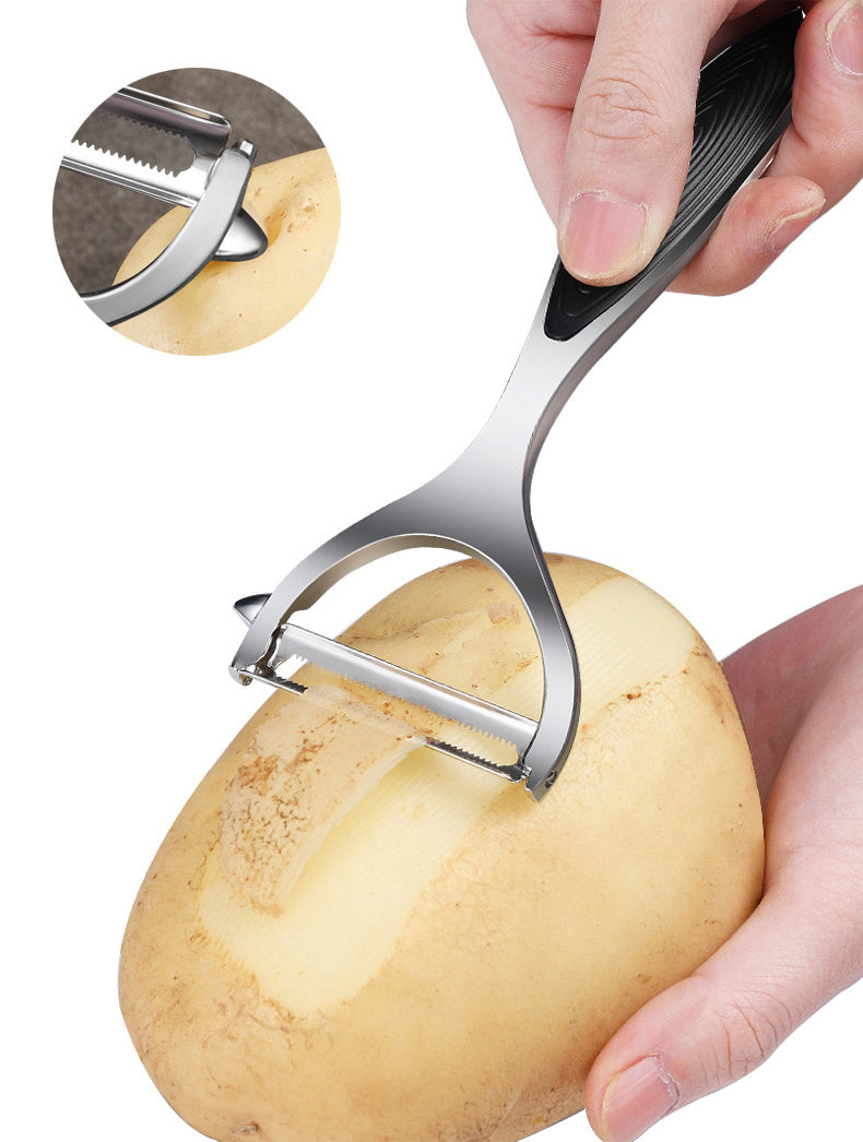 1pc Stainless Steel Vegetable and Fruit Peeler with Non-Slip Handle and Sharp Blade - Multi-Functional Kitchen Tool for Effortless Peeling