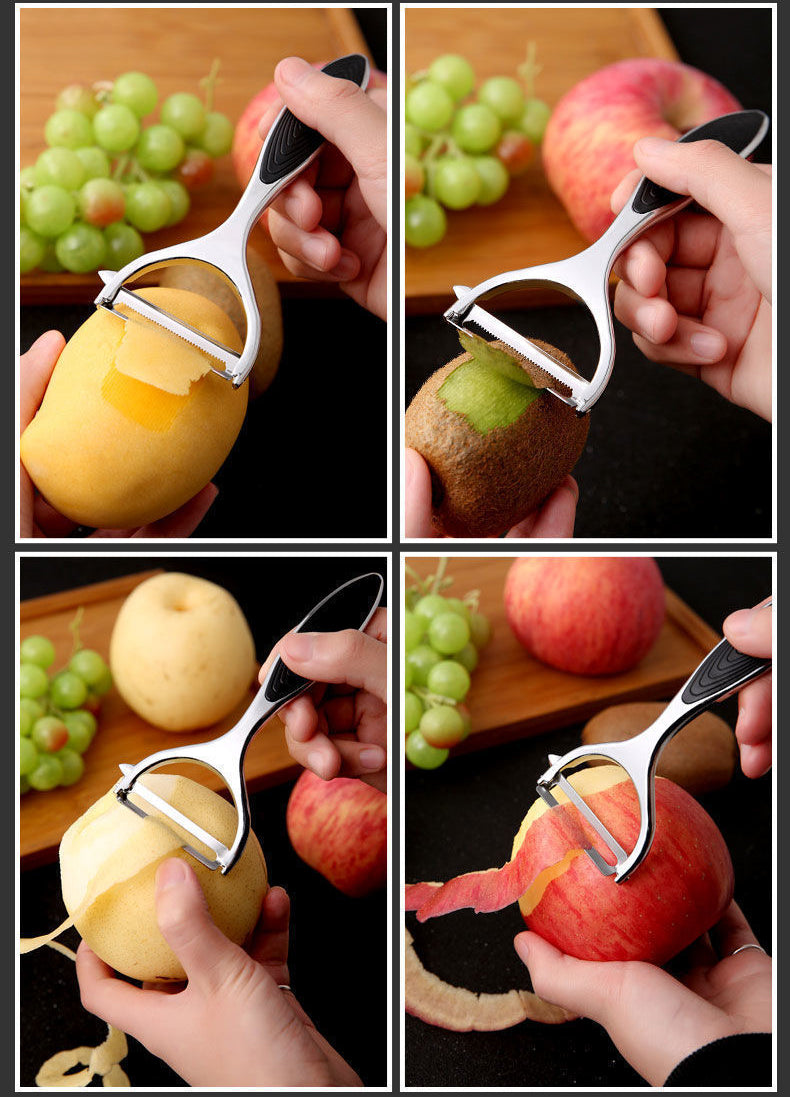 1pc Stainless Steel Vegetable and Fruit Peeler with Non-Slip Handle and Sharp Blade - Multi-Functional Kitchen Tool for Effortless Peeling