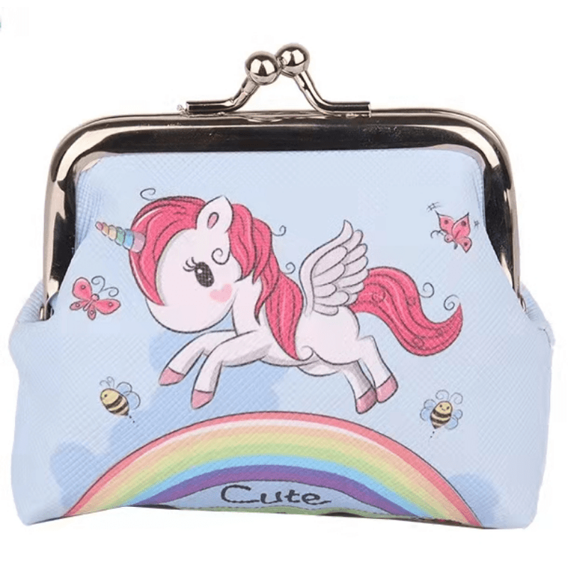 Girls Cute Cartoon Unicorn Print Creative Coin Purse Mini Wallet Holiday Gift