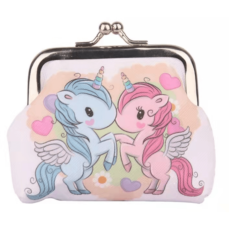 Girls Cute Cartoon Unicorn Print Creative Coin Purse Mini Wallet Holiday Gift