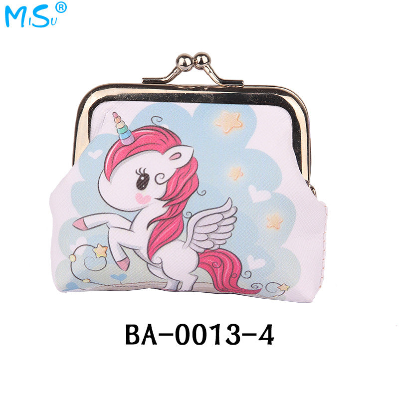 Girls Cute Cartoon Unicorn Print Creative Coin Purse Mini Wallet Holiday Gift