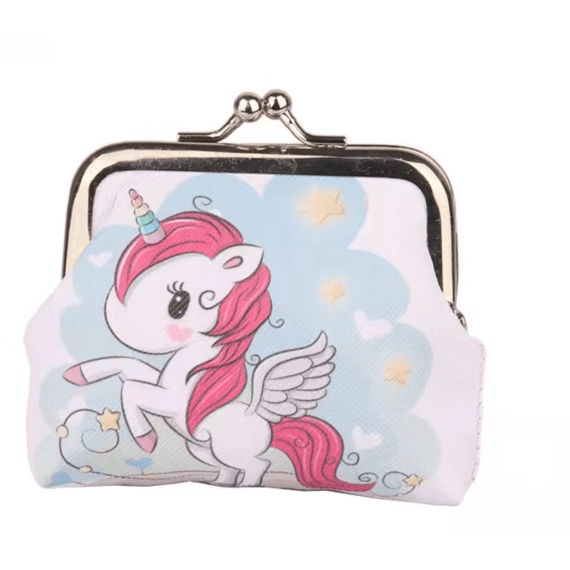 Girls Cute Cartoon Unicorn Print Creative Coin Purse Mini Wallet Holiday Gift