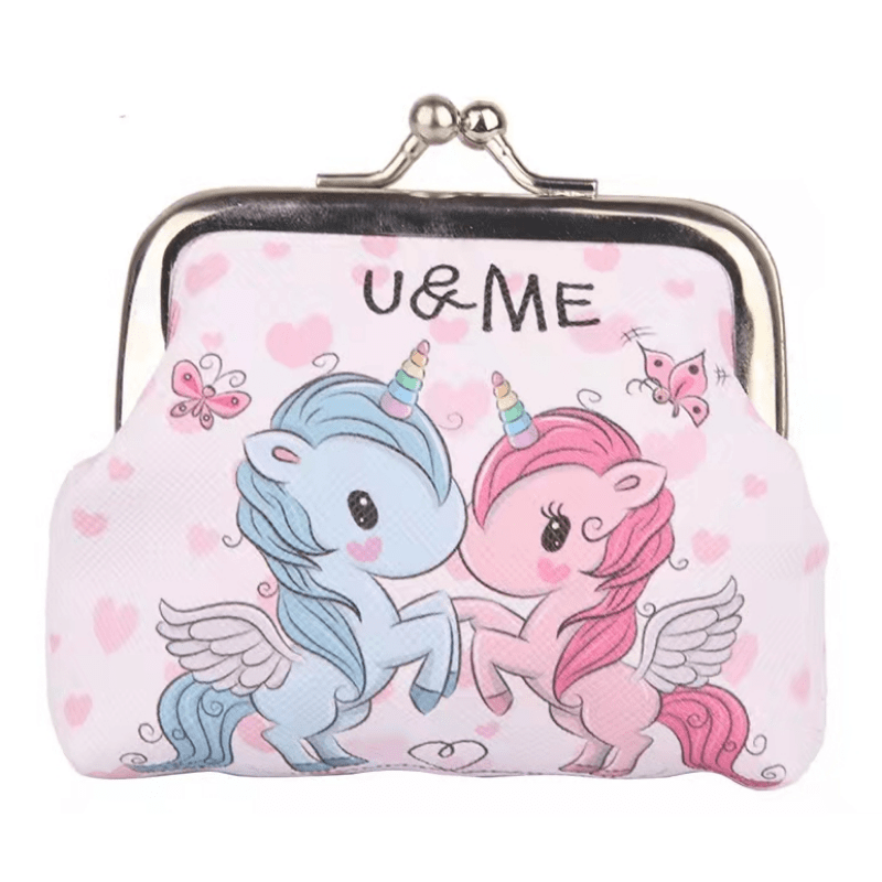 Girls Cute Cartoon Unicorn Print Creative Coin Purse Mini Wallet Holiday Gift