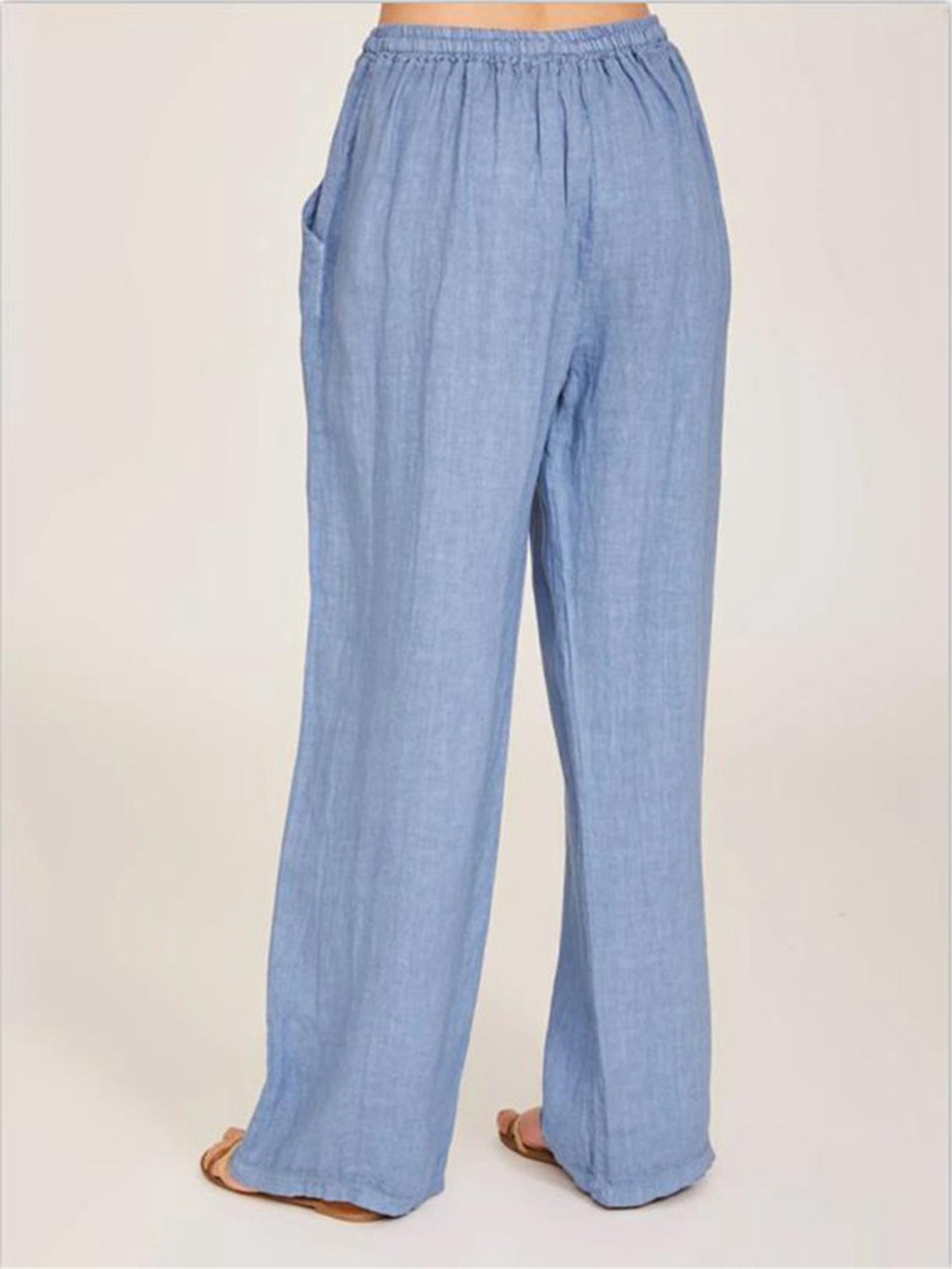 Drawstring Wide Leg Pants, Solid Loose Palazzo Pants, Casual Every Day Pants, Women's Clothing