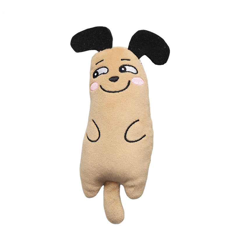 1pc Random Color Plush Cat Toy, Interactive Self-Entertaining Teeth Cleaning Pet Toy for Small Breeds, No Battery Needed