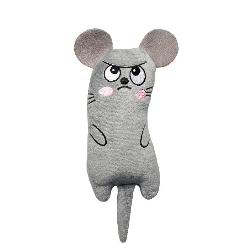 1pc Random Color Plush Cat Toy, Interactive Self-Entertaining Teeth Cleaning Pet Toy for Small Breeds, No Battery Needed