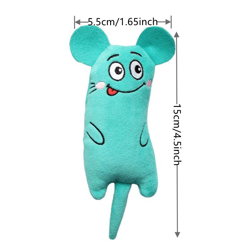 1pc Random Color Plush Cat Toy, Interactive Self-Entertaining Teeth Cleaning Pet Toy for Small Breeds, No Battery Needed