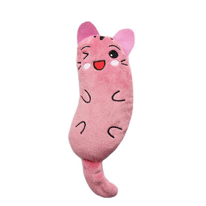 1pc Random Color Plush Cat Toy, Interactive Self-Entertaining Teeth Cleaning Pet Toy for Small Breeds, No Battery Needed