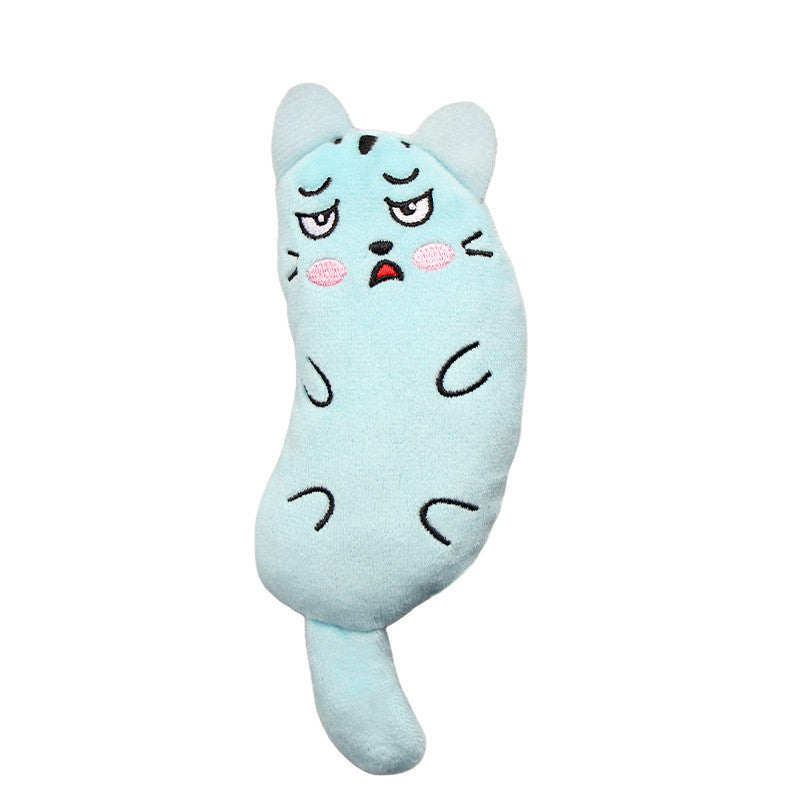 1pc Random Color Plush Cat Toy, Interactive Self-Entertaining Teeth Cleaning Pet Toy for Small Breeds, No Battery Needed