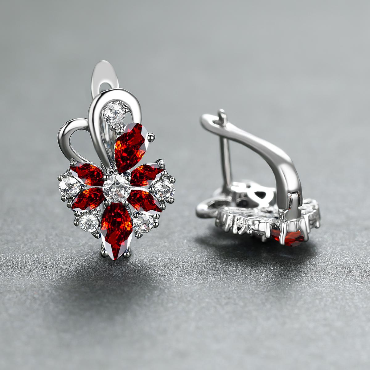 Flower Shape zirconia Clip On Earrings 18K Gold Plated Ornament For Women Girls