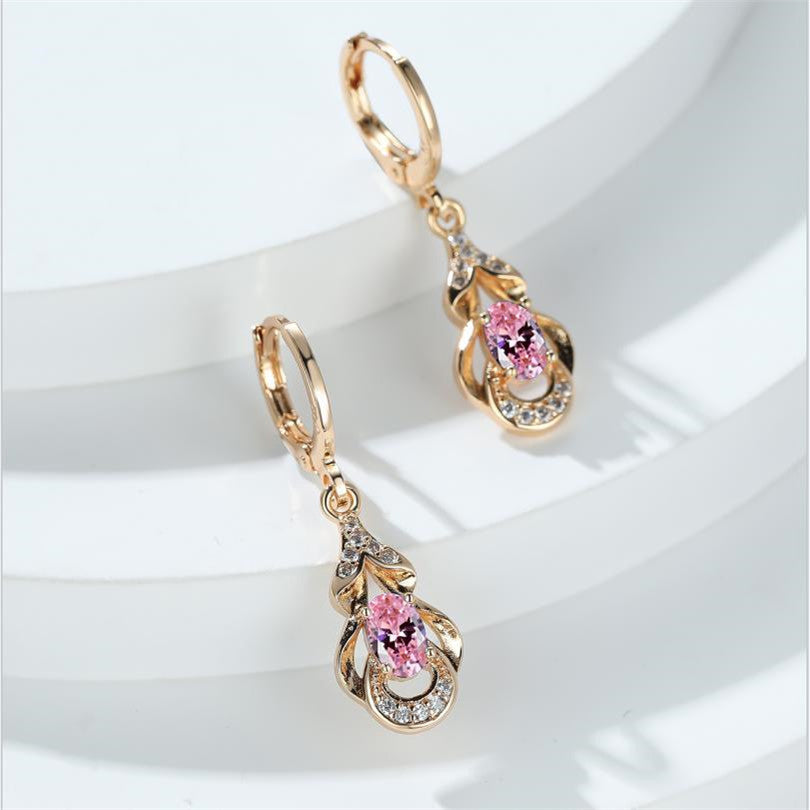 BAMOS Women's Elegant Bohemian Ethnic Statement Earrings - Large Teardrop Blue/Purple/Pink/Black/Green/Gray/White/Beige -like Luster, Dangle Hoops with Secure Hook Closure, Everyday & Valentine's Jewelry Gift for Parties, Yea