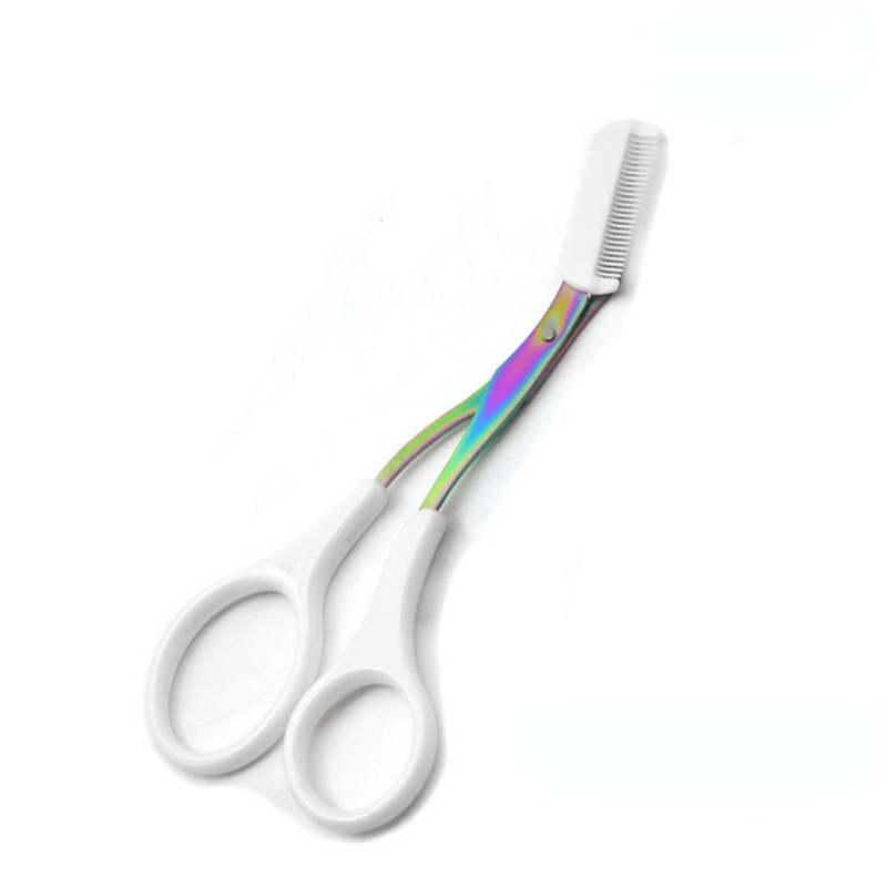 Eyebrow Scissors With Comb, Stainless Steel Eyebrow Trimming Curved Scissors For Women And Men, Fashion Eyebrow Hair Remover Tool