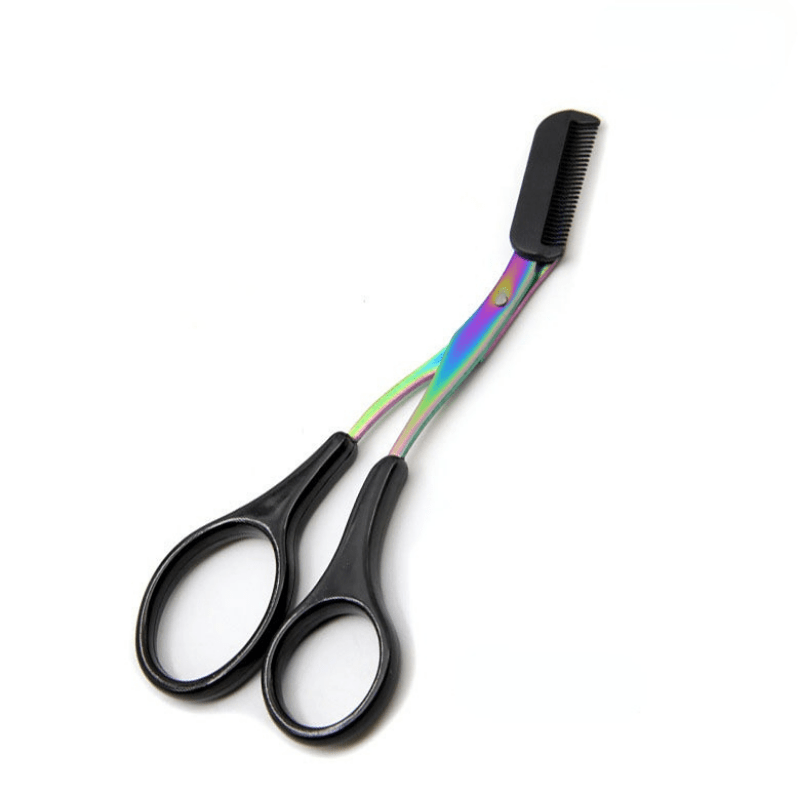 Eyebrow Scissors With Comb, Stainless Steel Eyebrow Trimming Curved Scissors For Women And Men, Fashion Eyebrow Hair Remover Tool
