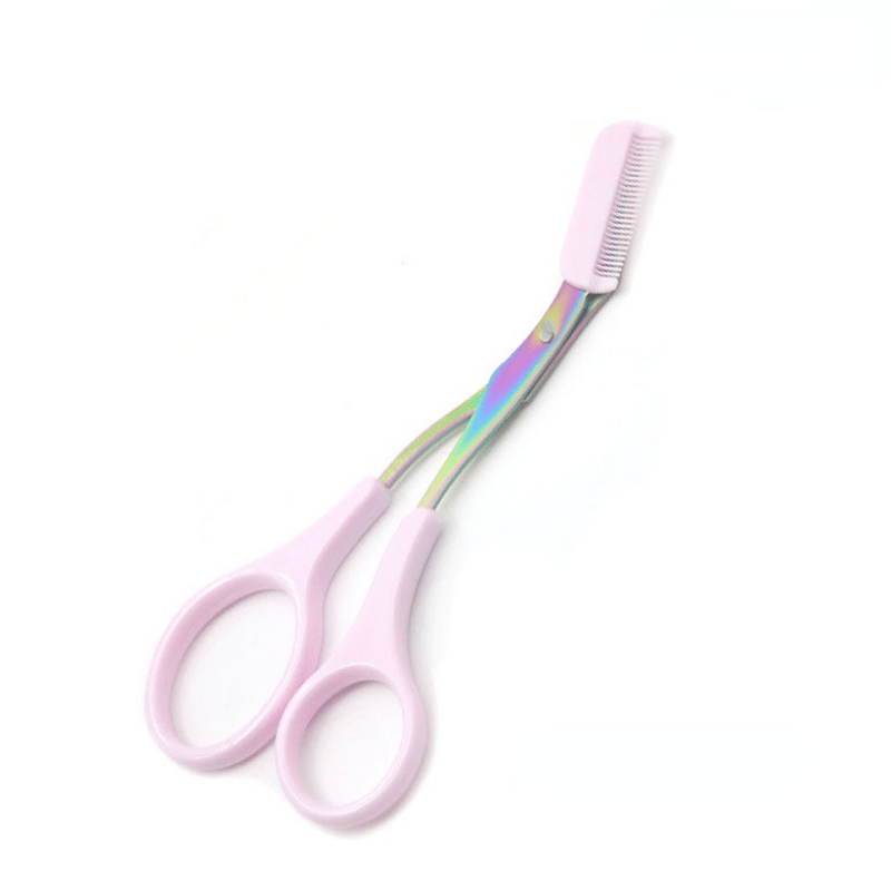 Eyebrow Scissors With Comb, Stainless Steel Eyebrow Trimming Curved Scissors For Women And Men, Fashion Eyebrow Hair Remover Tool
