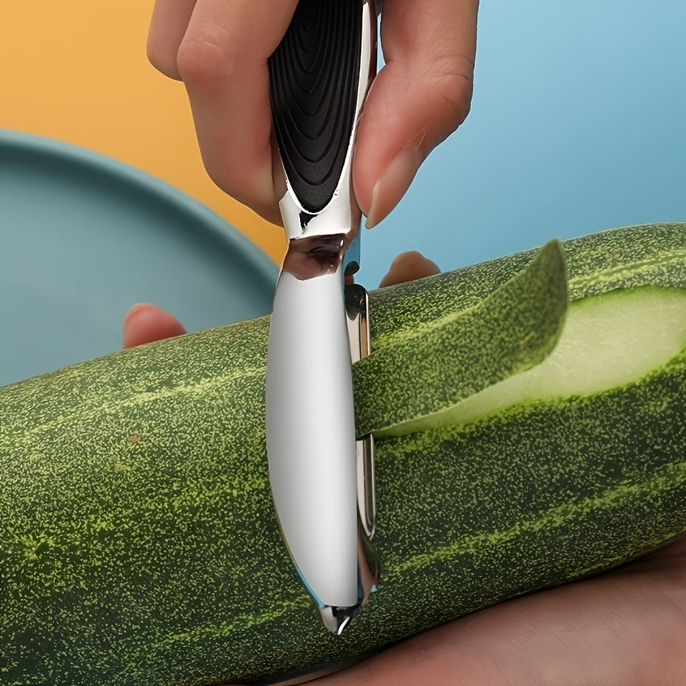 1pc Stainless Steel Vegetable and Fruit Peeler with Non-Slip Handle and Sharp Blade - Multi-Functional Kitchen Tool for Effortless Peeling