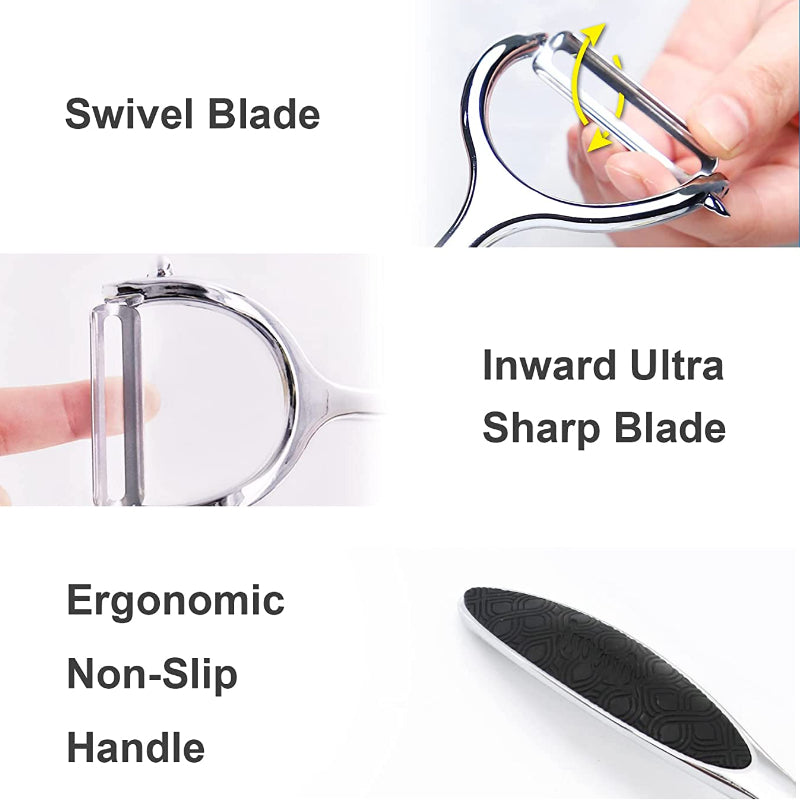 1pc Stainless Steel Vegetable and Fruit Peeler with Non-Slip Handle and Sharp Blade - Multi-Functional Kitchen Tool for Effortless Peeling