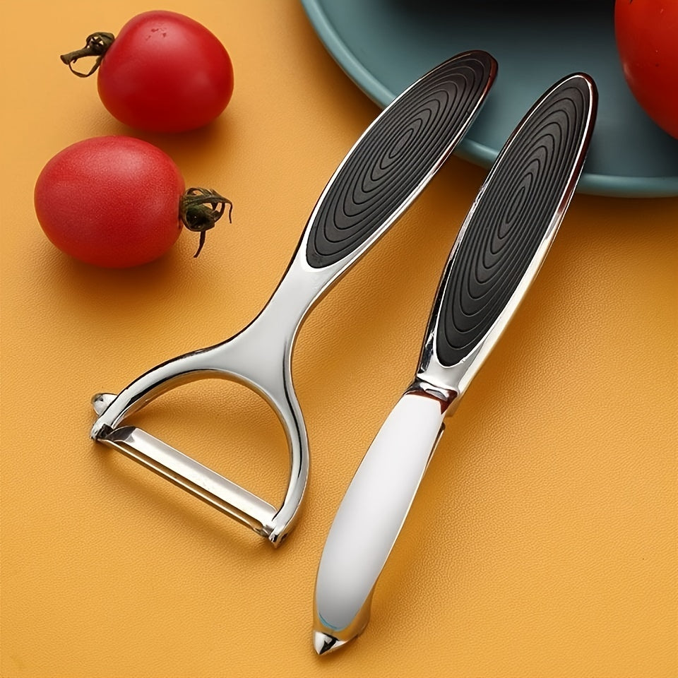 1pc Stainless Steel Vegetable and Fruit Peeler with Non-Slip Handle and Sharp Blade - Multi-Functional Kitchen Tool for Effortless Peeling