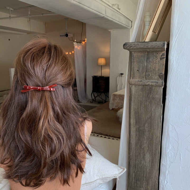 1pc Zig Zag Hair Clip With Cute Bow - Stylish Headdress Accessory For Women