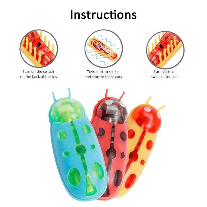 Interactive Electric Ladybug Cat & Dog Teaser Toy - Automatically Escapes Obstacles!