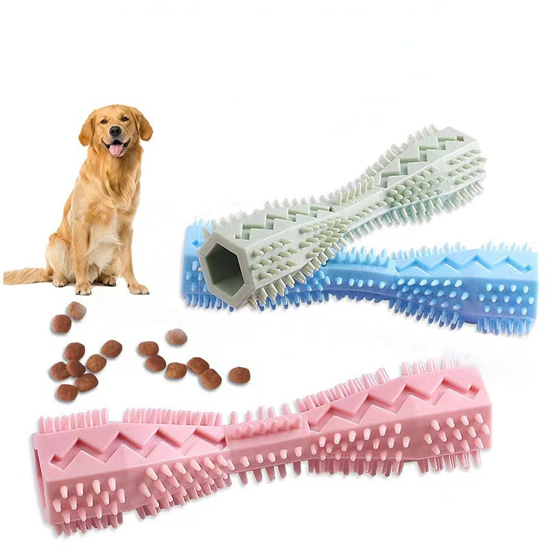 Dog Toothbrush Toy: Soft Rubber Molar Stick For Interactive Cleaning & Chewing!