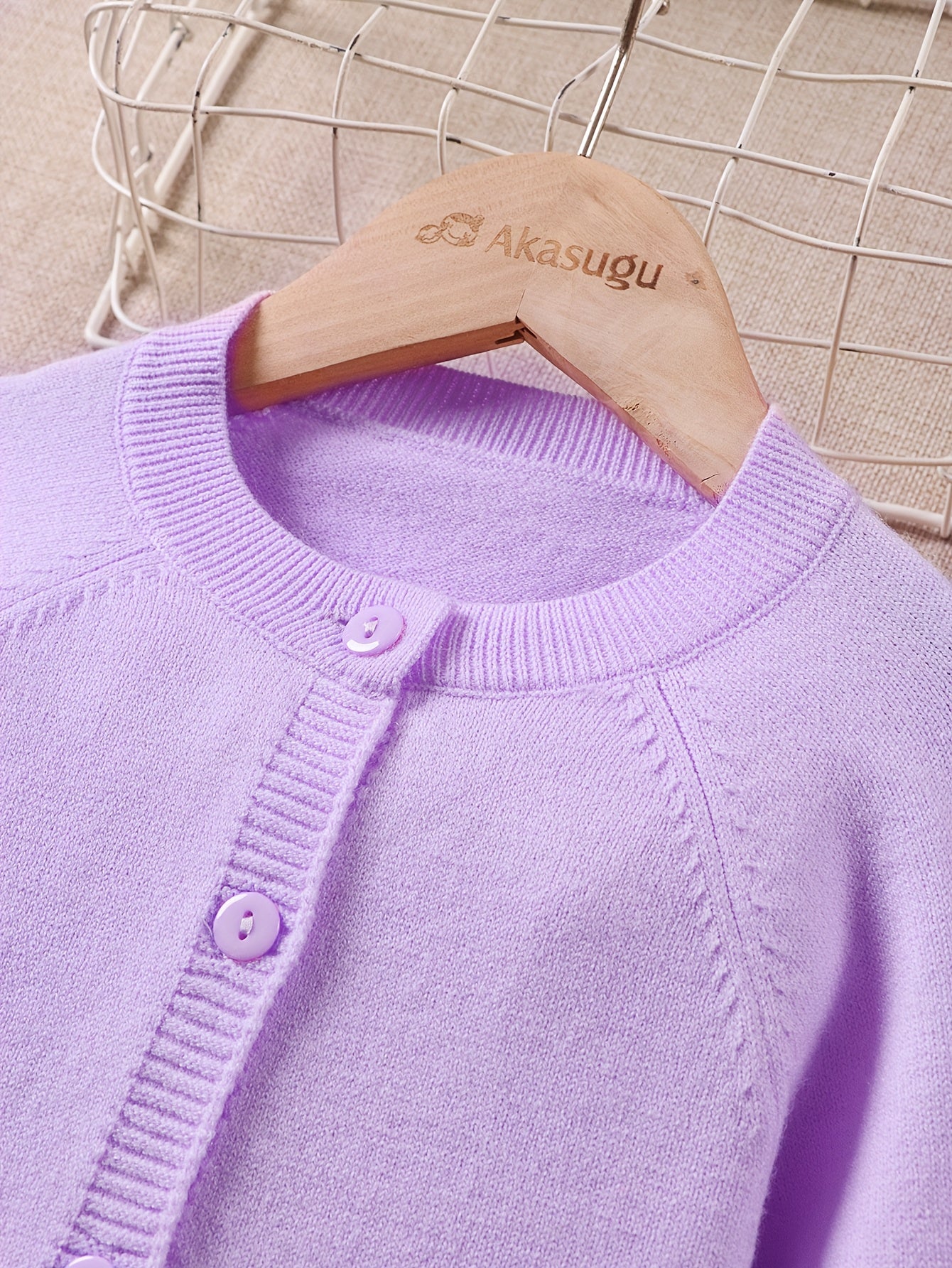 Girls' Beige Cardigan Sweater with Collar & Flower Patches - Sweet Smock Dress Style Jacket, Soft Button-Front Closure for, Parties, - Cozy Fall Winter Outerwear (Pink/Yellow/Blue/Purple) - No-Sew Applique Design