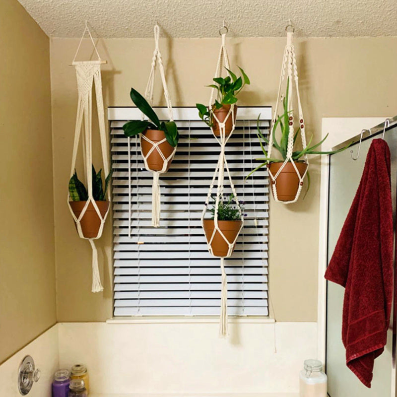 1 Set of Handmade Macrame Plant Hanger Baskets for Flower Pots, Ideal for Balcony Decoration And Home Garden Supplies