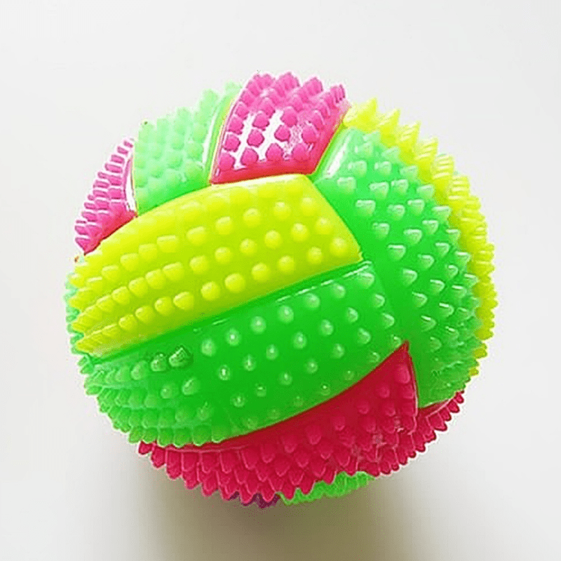 1pc Rainbow Color Dog Glowing Molar Ball Toys Elastic Ball Dog Toy For Dog Interactive Supply