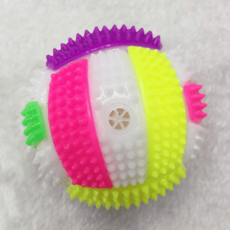 1pc Rainbow Color Dog Glowing Molar Ball Toys Elastic Ball Dog Toy For Dog Interactive Supply