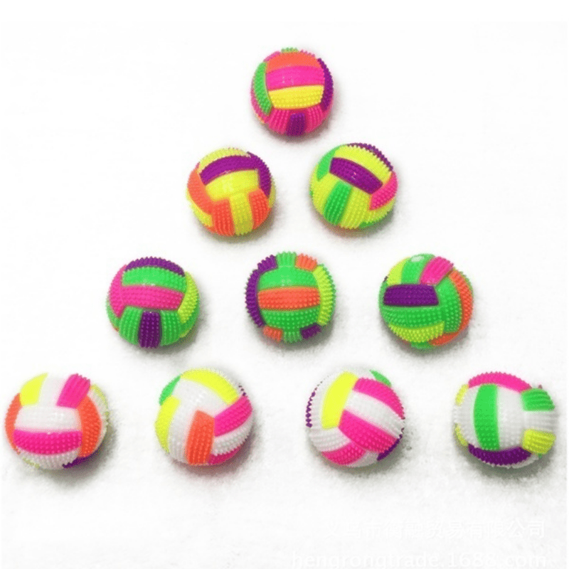 1pc Rainbow Color Dog Glowing Molar Ball Toys Elastic Ball Dog Toy For Dog Interactive Supply
