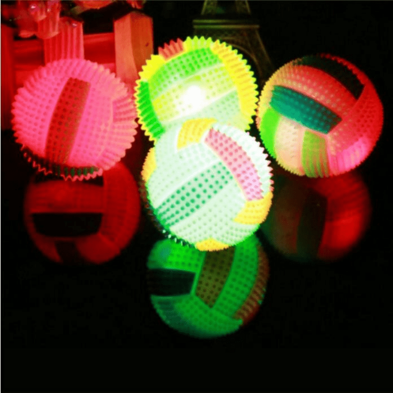 1pc Rainbow Color Dog Glowing Molar Ball Toys Elastic Ball Dog Toy For Dog Interactive Supply
