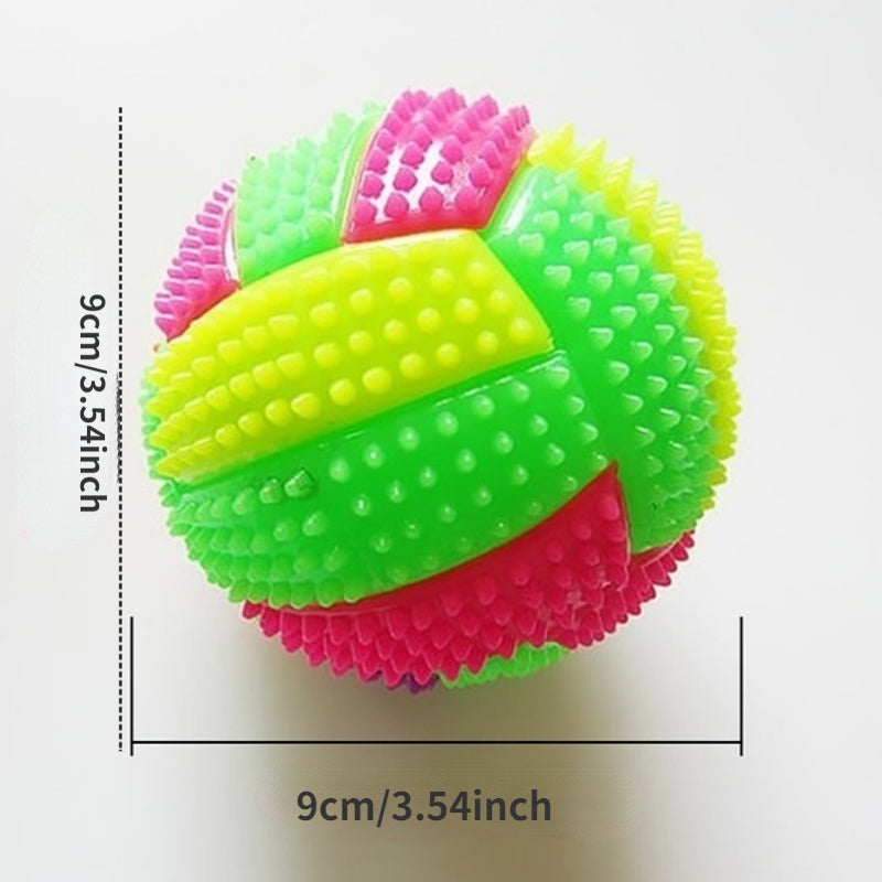 1pc Rainbow Color Dog Glowing Molar Ball Toys Elastic Ball Dog Toy For Dog Interactive Supply
