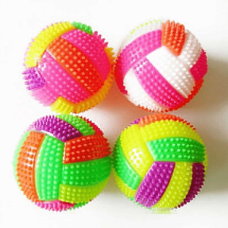 1pc Rainbow Color Dog Glowing Molar Ball Toys Elastic Ball Dog Toy For Dog Interactive Supply