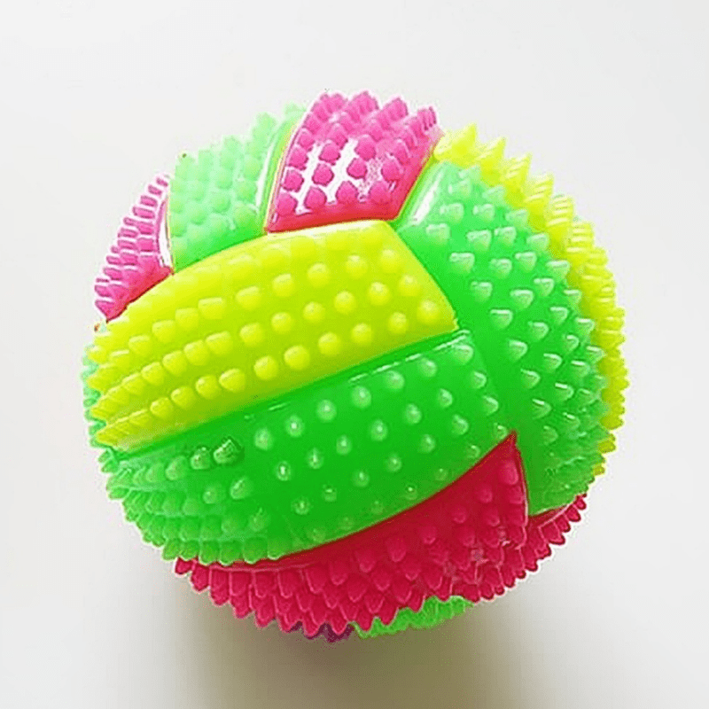 1pc Rainbow Color Dog Glowing Molar Ball Toys Elastic Ball Dog Toy For Dog Interactive Supply