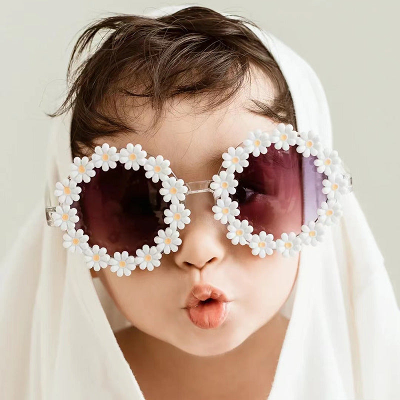 1pc Girl's Cute Flower Fashion Glasses, For Beach Outings, Ideal choice for Gifts