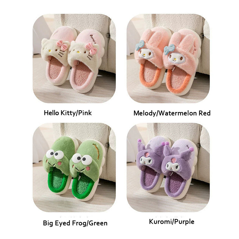 Adorable Furry Cartoon Character House Shoes - Ultra Soft, Non-Slip, Comfortable, and Breathable Indoor Walking Shoes for Girls - Perfect for Autumn and Winter Season, Cozy and Warm Footwear for Cold Weather