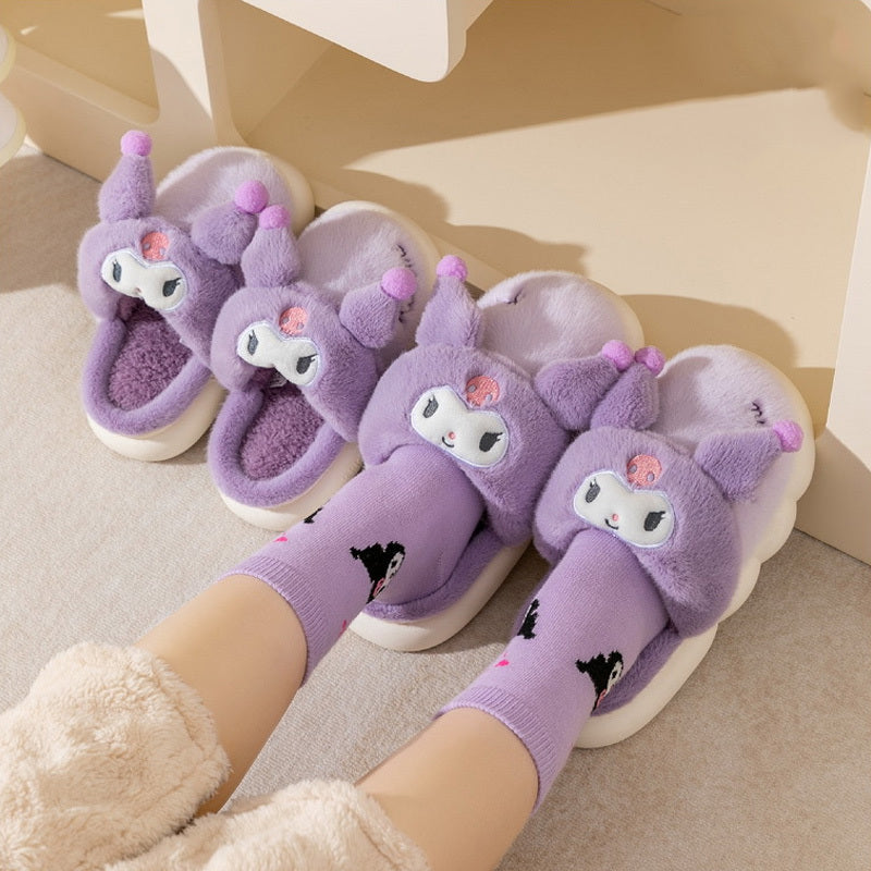 Adorable Furry Cartoon Character House Shoes - Ultra Soft, Non-Slip, Comfortable, and Breathable Indoor Walking Shoes for Girls - Perfect for Autumn and Winter Season, Cozy and Warm Footwear for Cold Weather