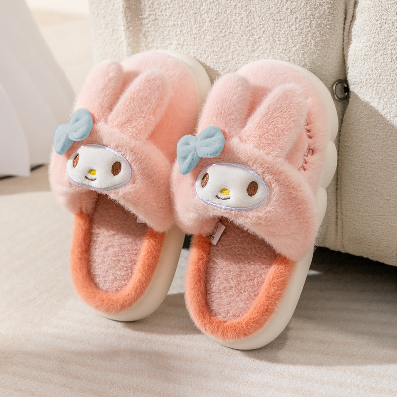 Adorable Furry Cartoon Character House Shoes - Ultra Soft, Non-Slip, Comfortable, and Breathable Indoor Walking Shoes for Girls - Perfect for Autumn and Winter Season, Cozy and Warm Footwear for Cold Weather