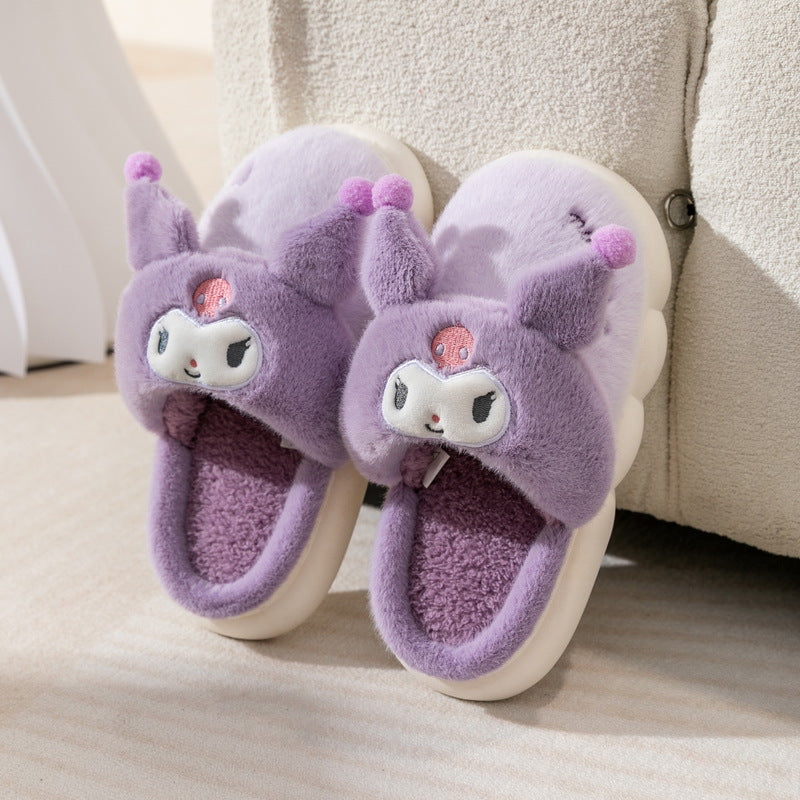 Adorable Furry Cartoon Character House Shoes - Ultra Soft, Non-Slip, Comfortable, and Breathable Indoor Walking Shoes for Girls - Perfect for Autumn and Winter Season, Cozy and Warm Footwear for Cold Weather