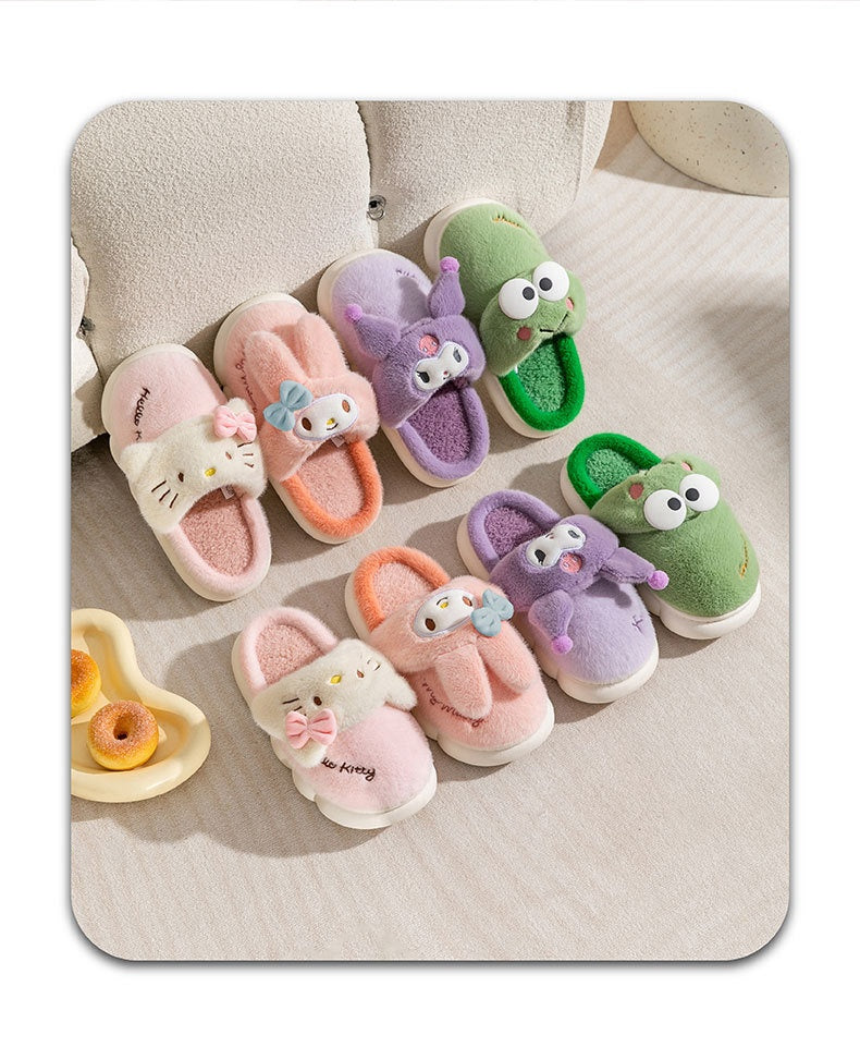 Adorable Furry Cartoon Character House Shoes - Ultra Soft, Non-Slip, Comfortable, and Breathable Indoor Walking Shoes for Girls - Perfect for Autumn and Winter Season, Cozy and Warm Footwear for Cold Weather