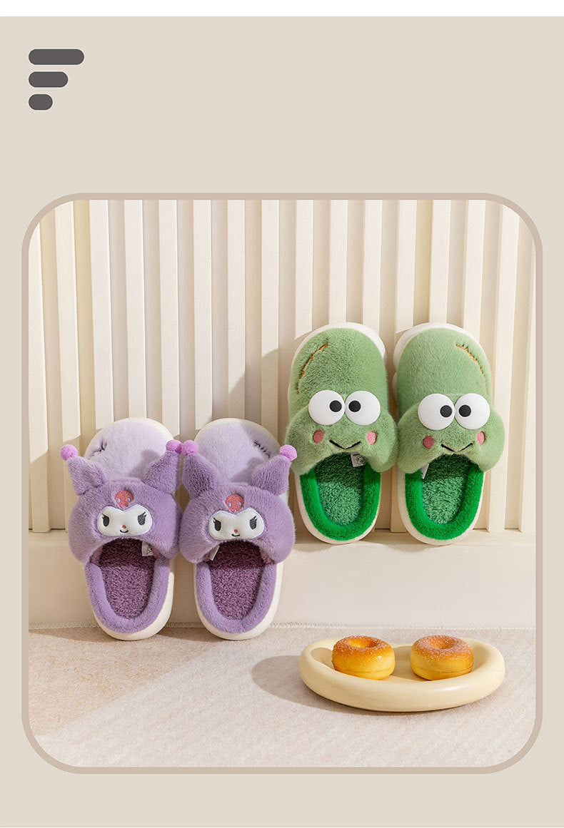 Adorable Furry Cartoon Character House Shoes - Ultra Soft, Non-Slip, Comfortable, and Breathable Indoor Walking Shoes for Girls - Perfect for Autumn and Winter Season, Cozy and Warm Footwear for Cold Weather