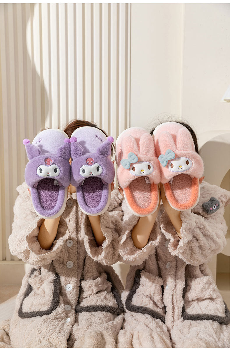Adorable Furry Cartoon Character House Shoes - Ultra Soft, Non-Slip, Comfortable, and Breathable Indoor Walking Shoes for Girls - Perfect for Autumn and Winter Season, Cozy and Warm Footwear for Cold Weather