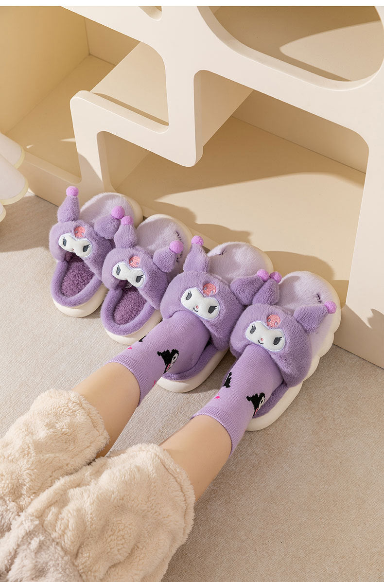 Adorable Furry Cartoon Character House Shoes - Ultra Soft, Non-Slip, Comfortable, and Breathable Indoor Walking Shoes for Girls - Perfect for Autumn and Winter Season, Cozy and Warm Footwear for Cold Weather