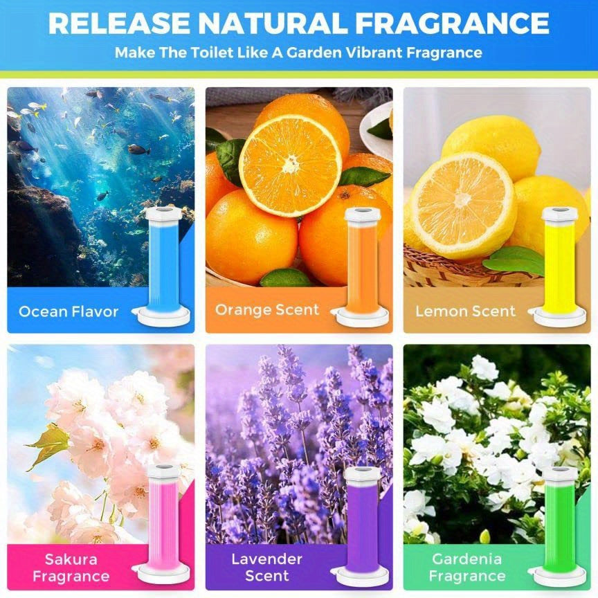 Flower Toilet Gel Stamp | 6 Packs Toilet Scent Fresheners | Toilet Fresheners Gel Toilet6 PacksToilet Gel Stamp