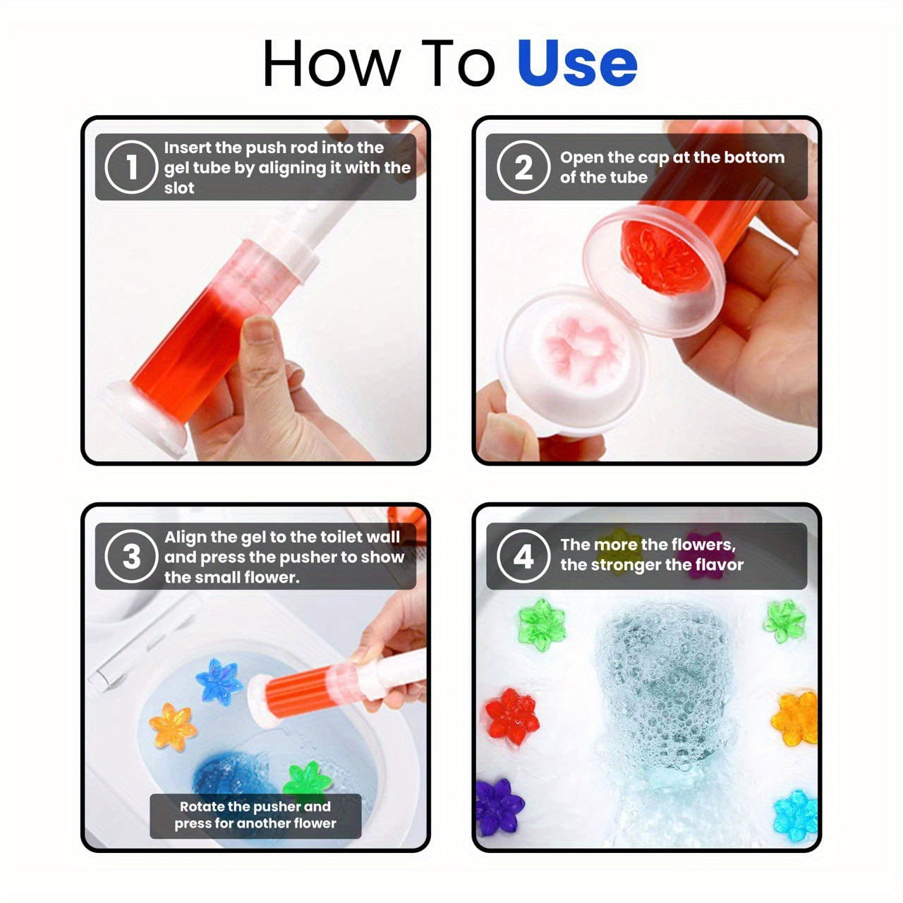 Flower Toilet Gel Stamp | 6 Packs Toilet Scent Fresheners | Toilet Fresheners Gel Toilet6 PacksToilet Gel Stamp