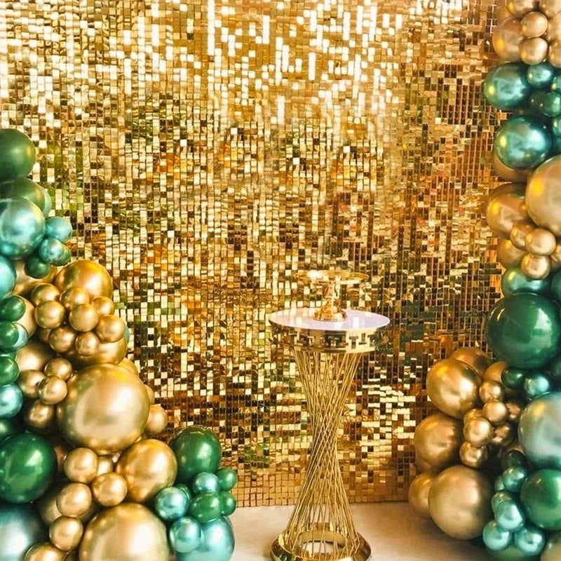 [1pc Sequin Curtain] 1pcs Sequin Backdrop Curtain | Party Background Birthday Wedding Decor Baby Shower Glitter Foil Curtain Garland Wall