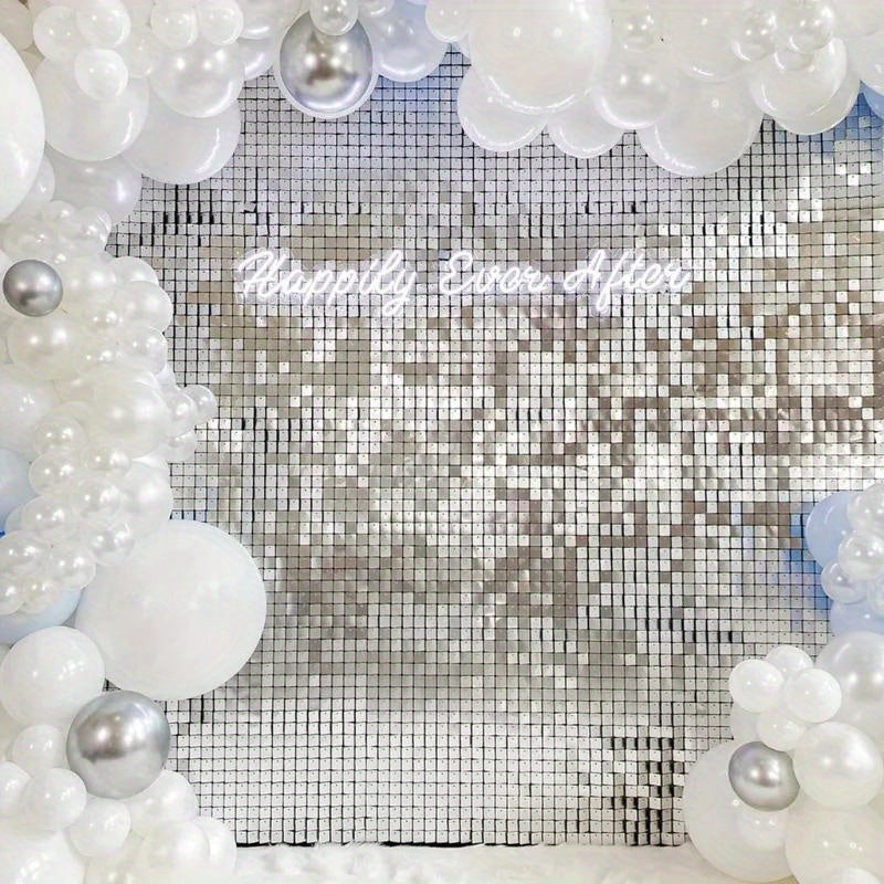 [1pc Sequin Curtain] 1pcs Sequin Backdrop Curtain | Party Background Birthday Wedding Decor Baby Shower Glitter Foil Curtain Garland Wall