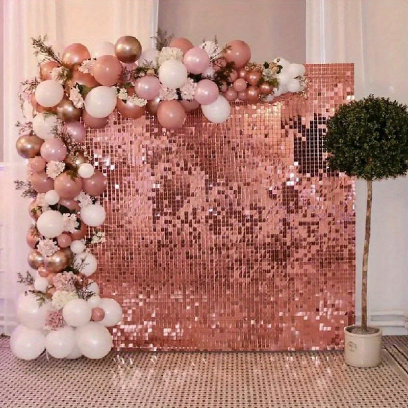 [1pc Sequin Curtain] 1pcs Sequin Backdrop Curtain | Party Background Birthday Wedding Decor Baby Shower Glitter Foil Curtain Garland Wall