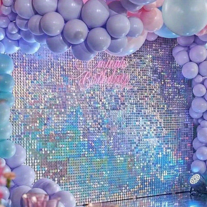 [1pc Sequin Curtain] 1pcs Sequin Backdrop Curtain | Party Background Birthday Wedding Decor Baby Shower Glitter Foil Curtain Garland Wall